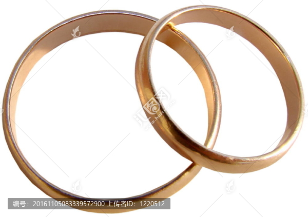 白色背景上的兩枚結(jié)婚戒指
