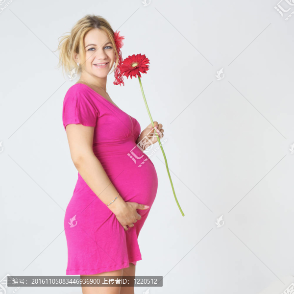 懷孕的女人和Flower