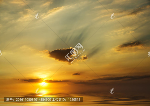 海洋日落背景圖片