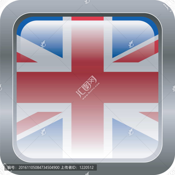 英國顏色的金屬按鈕