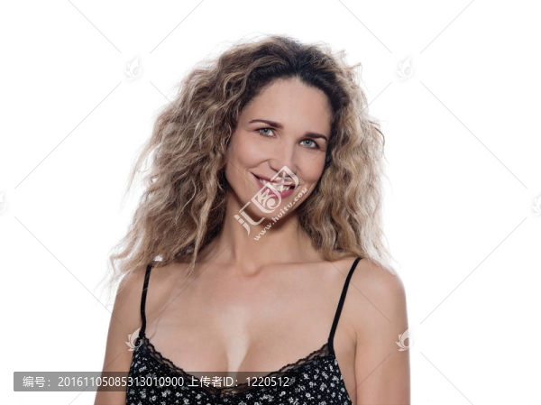 美麗的女人肖像快樂微笑