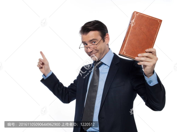 人的白人老師教授講授孤立工作室白色背景