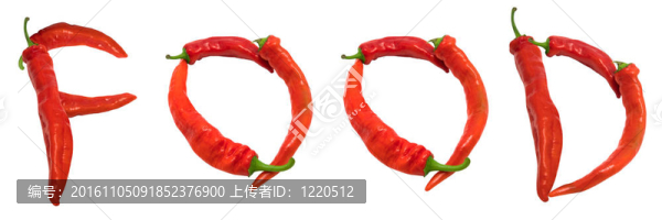 由辣椒組成的食物文本