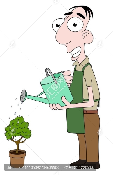 花店的植物澆水