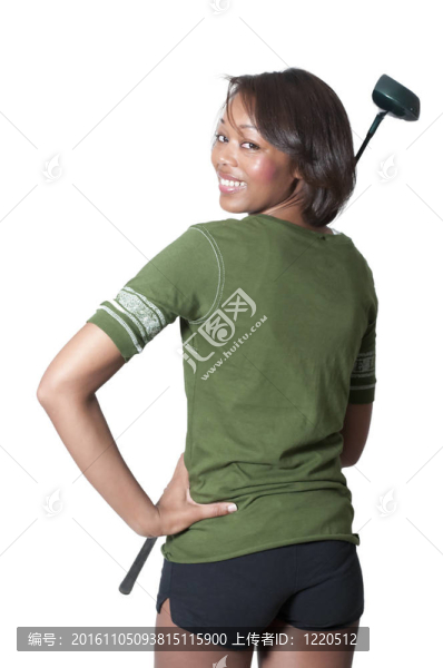 黑衣女子高爾夫球手