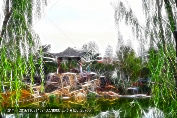 電腦畫,園林風(fēng)光