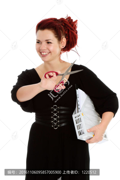 現(xiàn)代女孩剪刀和文件夾的文件