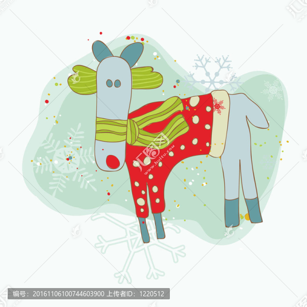 復(fù)古圣誕馴鹿卡的剪貼簿；設(shè)計(jì)；邀請(qǐng)；問(wèn)候