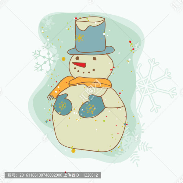 復(fù)古圣誕雪人卡的剪貼簿；設(shè)計(jì)；邀請(qǐng)；問(wèn)候