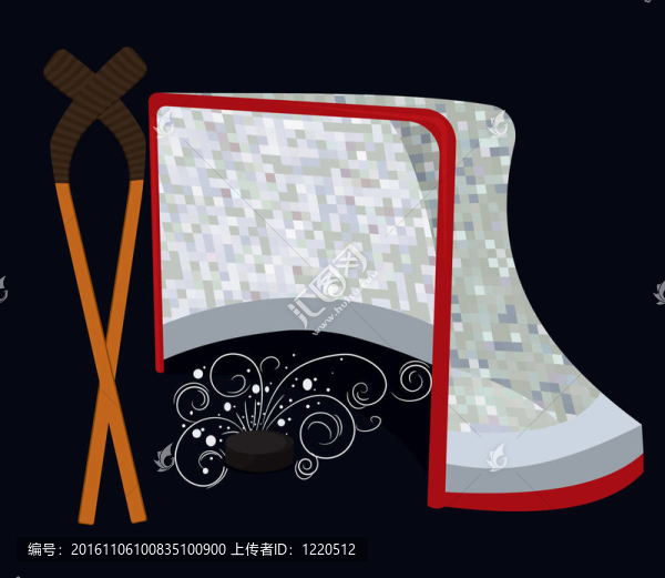 冰球棍和網(wǎng)；
