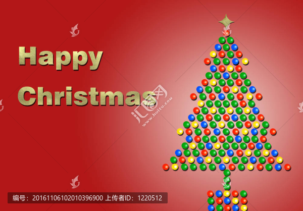 圣誕快樂，金色的圣誕樹