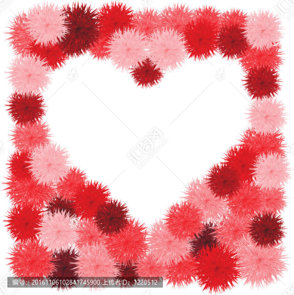 花的心。美麗的插畫(huà)圖