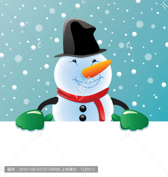 雪人拿著空白紙