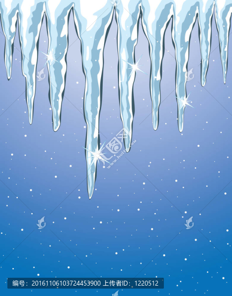 閃亮的冰柱和雪