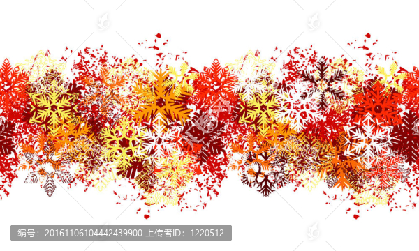 無(wú)縫紅邊與不同的雪花白色