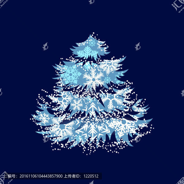 雪花圣誕樹賀卡