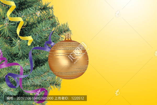 隨著圣誕新年圣誕樹黃的概念
