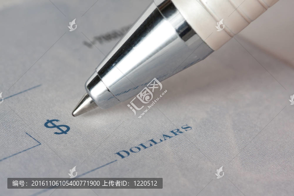 支票的特寫