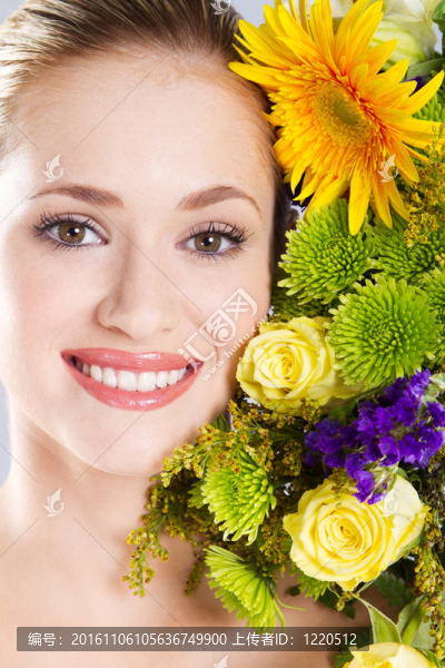 婦女畫像花