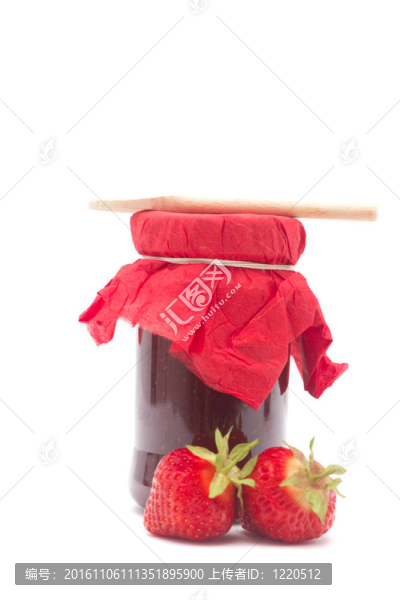 白果醬草莓果醬玻璃罐