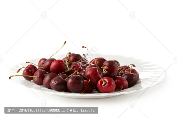 白色背景上的櫻桃