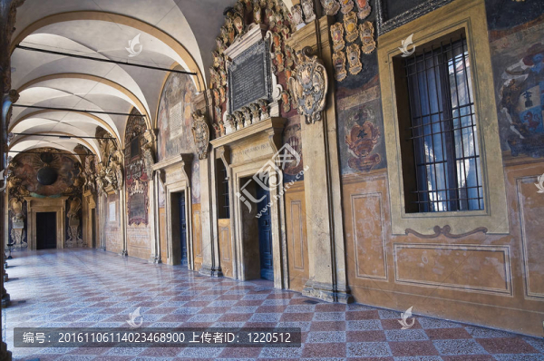 博洛尼亞Archiginnasio。Emilia,Romagna。意大利.