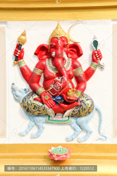 顏色鮮艷的伽內(nèi)什形象；愈合；Chachoengsao；泰國