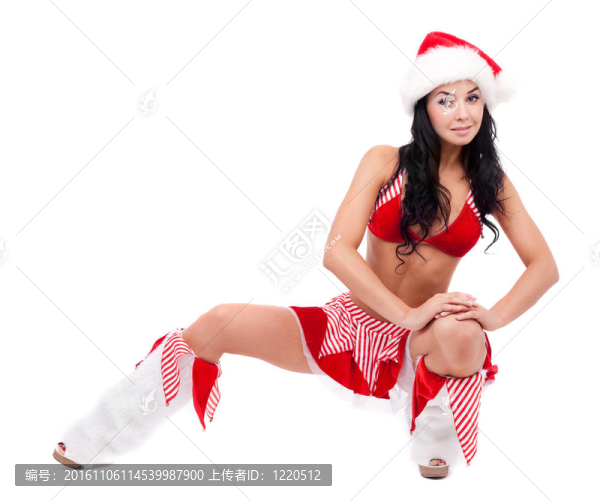 打扮成Santa的女孩
