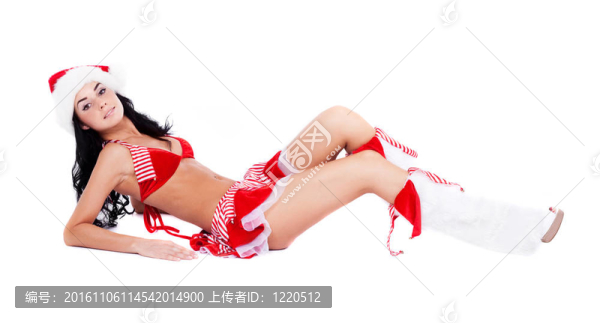 打扮成Santa的女孩