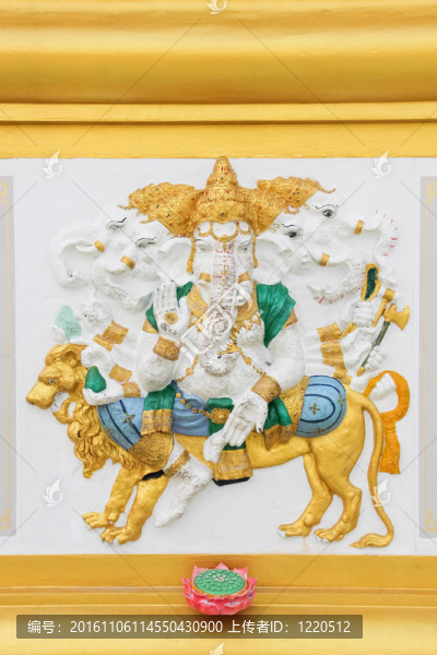 顏色鮮艷的伽內(nèi)什形象；愈合；Chachoengsao；泰國