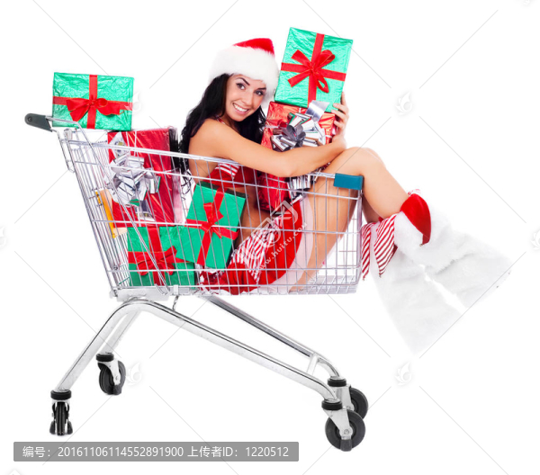 打扮成Santa的女孩