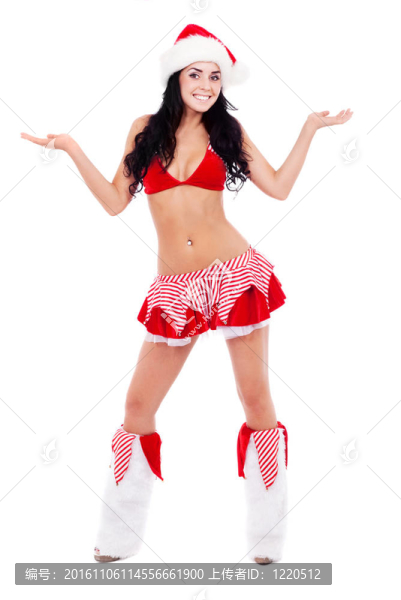 打扮成Santa的女孩
