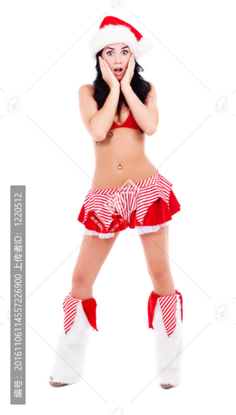 打扮成Santa的女人