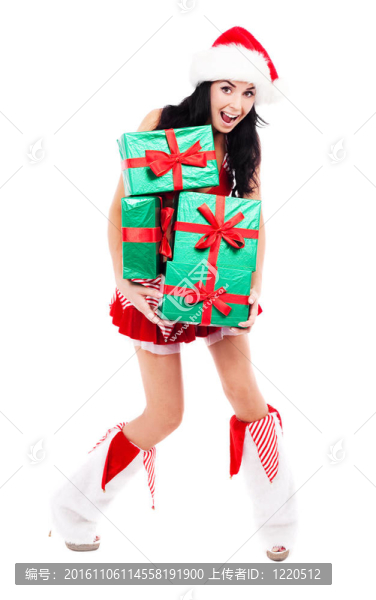 打扮成Santa的女孩