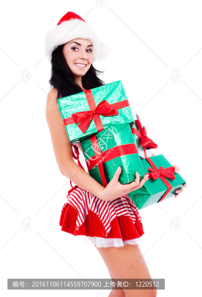 打扮成Santa的女孩