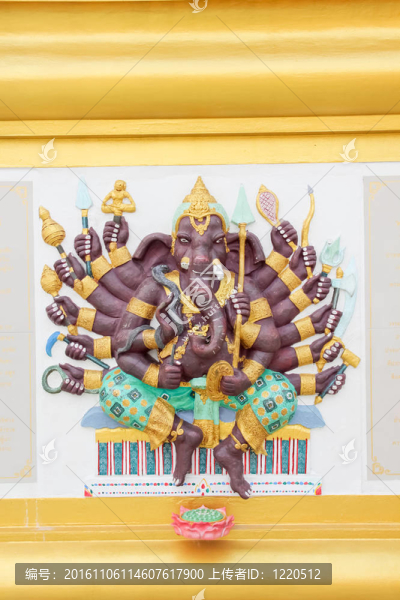 顏色鮮艷的伽內(nèi)什形象；愈合；Chachoengsao；泰國