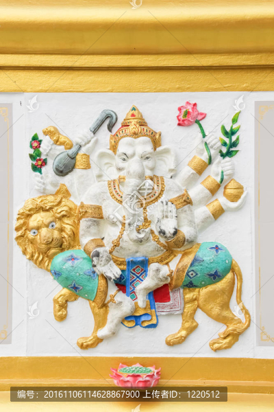 顏色鮮艷的伽內(nèi)什形象；愈合；Chachoengsao；泰國