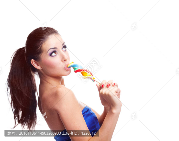 一個棒棒糖的女孩