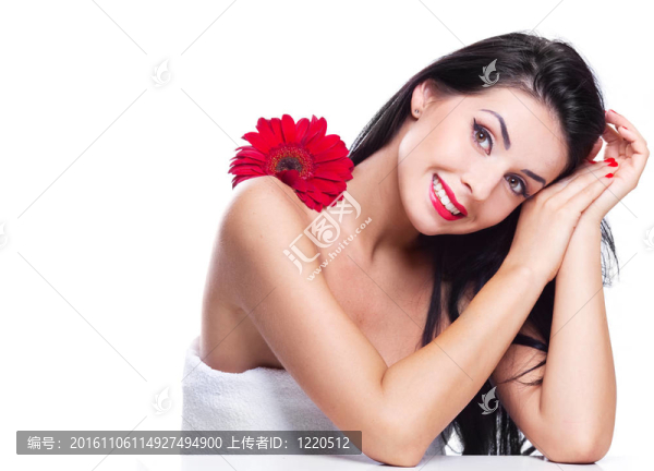 帶花的女人