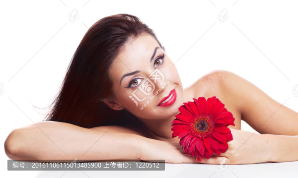 帶花的女人