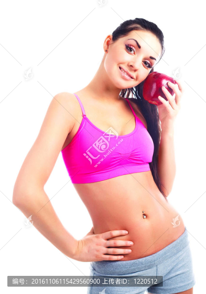 與一個(gè)蘋果的女孩