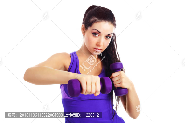 女孩用啞鈴