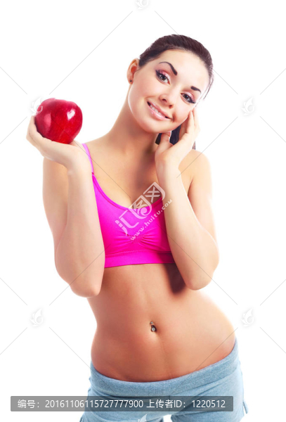 與一個(gè)蘋果的女孩