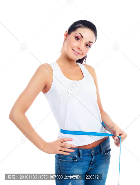 測量腰圍的女人