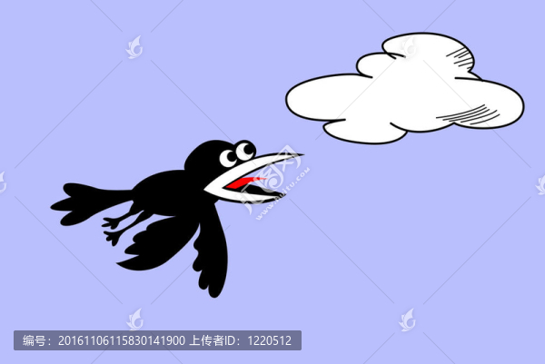 烏鴉在多云的背景剪影