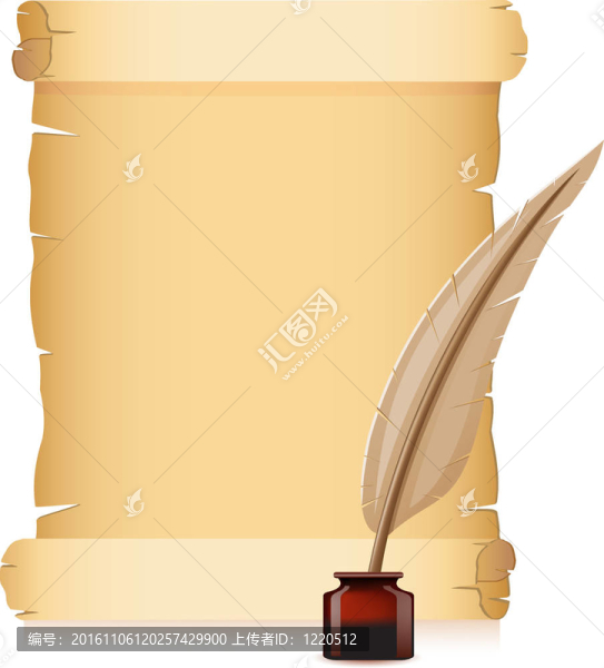 舊紙和羽毛用墨水