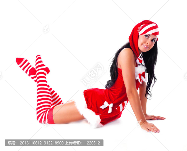 裝扮成Santa的女孩