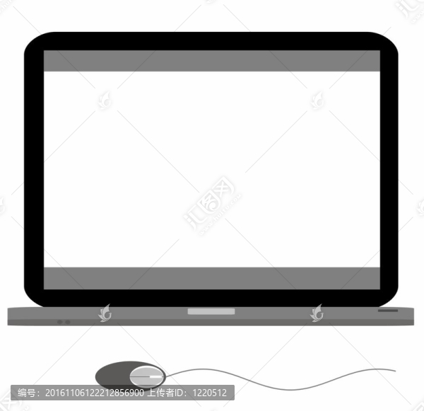筆記本電腦與鼠標(biāo)；孤立