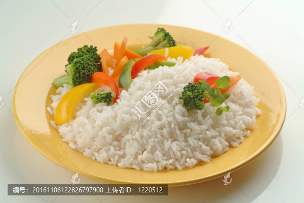 Boiled,Rice與蔬菜