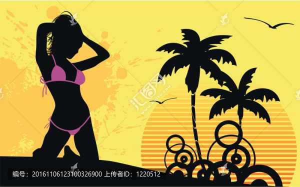 熱帶的夏威夷女孩背景
